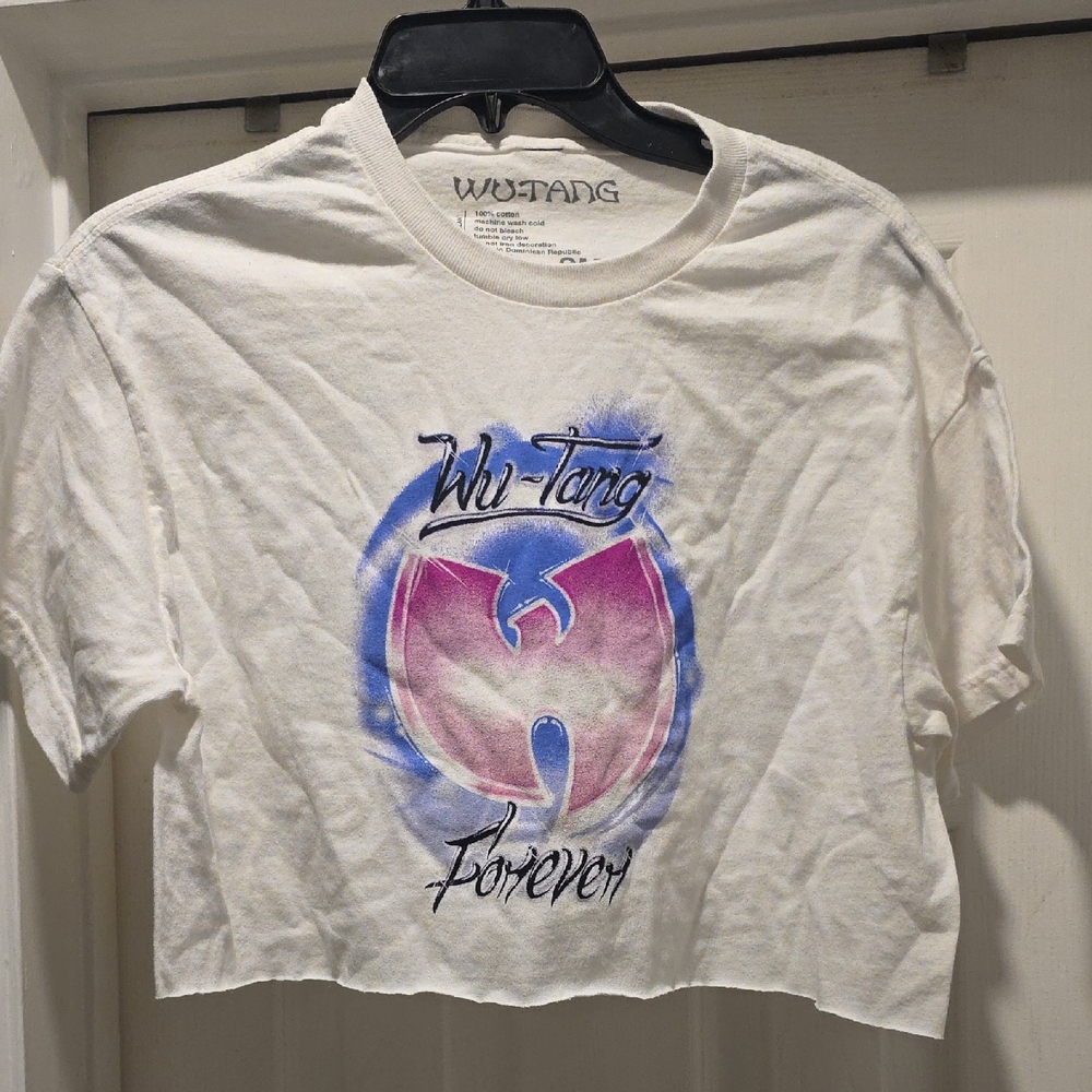 Wu-Tang White and Purple Graphic Crop Top
